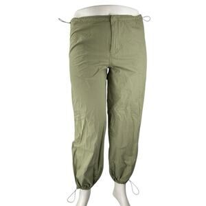 NEW Pacsun Women's Green Parachute High Rise Jogger Trousers Casual Pants Size L